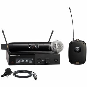 Shure Digital Wireless Combo System with SM58 Handheld and WL185m Lavalier Microphone - 558 MHz to 616 MHz Operating Frequ