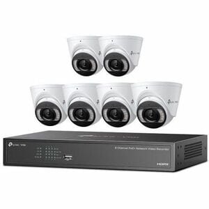TP-Link VIGI 4MP Full-Color Turret IPC & 8 Channel PoE+ NVR KIT - 2 TB HDD - Camera, Network Video Recorder - 6 Camera(s) 