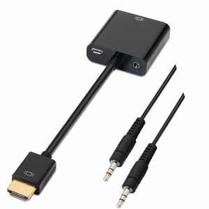 CONVERSOR HDMI SVGA+AUDIO HDMI A/M-SVGA/H+JACK 3.5/H NEG 10CM+1