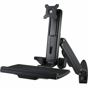 Amer AMR1AWS-B Wall Mount for Workstation, Monitor, Keyboard, Mouse, Display Screen, Flat Panel Display - Black - Height A