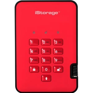 SSD Portable iStorage diskAshur2 - Externe - 512 Go - Rouge Ardent - Conforme aux normes TAA - Client Léger Appareil compa