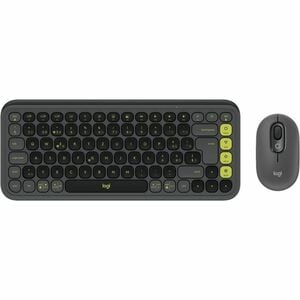 Tastiera e mouse Logitech POP Icon Combo - QWERTZ - Svizzero - Wireless Bluetooth Tastiera - Grafite, Verde - Wireless Blu