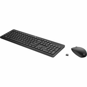 Tastiera e mouse HP 235 - USB Tipo A Stantuffo Wireless RF 2,40 GHz Tastiera - USB Tipo A Wireless RF Mouse - 1600 dpi - 3