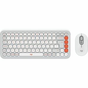Logitech POP Icon Combo Keyboard & Mouse - English (US) - USB Wireless Bluetooth Keyboard - Keyboard/Keypad Color: Off Whi