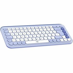 Logitech POP Icon Keys Keyboard - Wireless Connectivity - English (US) - QWERTY Layout - Lilac, Off White - Bluetooth - Ea