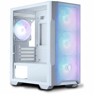 MSI MAG FORGE M100R - Tower - White - Tempered Glass, Mesh - 4 x 120mm Fan(s) Installed - Micro ATX, Mini ITX Motherboard 