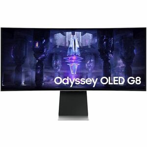 Samsung Odyssey OLED G8 S34DG856SN 34" Class UW-QHD Curved Screen Gaming OLED Monitor - 21:9 - Silver, Black - 34" Viewabl