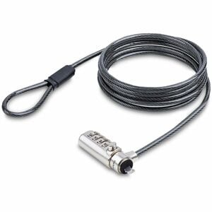StarTech.com Slim Cable Lock For Notebook, Docking Station, Monitor, Projector - TAA Compliant - 2.01 m Cable - Resettable