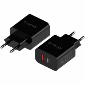 CHARGER 20W 1XUSB-C PD3.0 1XUSB-A QC3.0 BLACK