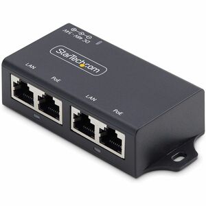 StarTech.com PoE+ Injector - 120 V AC, 230 V AC Input - 52 V DC, 580 mA Output - RJ-45 Input Port(s) - PoE+ Output Port(s)