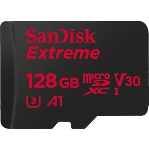 SanDisk Extreme 128 GB Class 10/UHS-I (U3) microSDXC - 160 MB/s Read - 90 MB/s Write