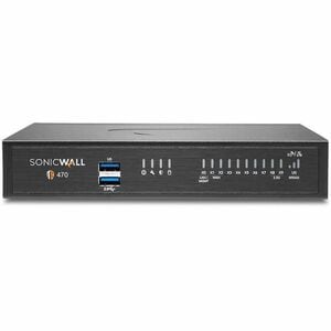 SonicWall TZ470. Firewall throughput: 3.5 Gbit/s, IPSec VPN throughput: 1.5 Gbit/s, IPS/IDS throughput: 2000 Mbit/s. Heat 
