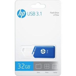 HP x755w 32 GB USB 3.1 (Gen. 1) Typ A Flash-Laufwerk - Blau, Weiß - 75 MB/s Read Speed - 30 MB/s Write Speed - 2 Jahr(e) G