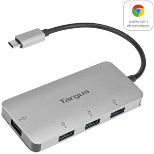 Targus ACH226BT Concentrador USB - USB 3.0 Typo C - 5GB/s - Mouse, Teclado, Disco Duro, Unidad flash - Externo - Plata - 4