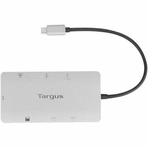Targus DOCK423TT USB Tipo C Base de conexión para Monitor, Portátil - Lector de tarjeta memoria - SD, microSD - Plata - Pó