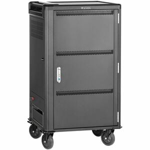 V7 36 Device USB-C PD Prewired US Charge Cart - Push Handle Handle - 4 Casters - 5" Caster Size - Steel, High-grade Cold R