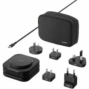 Belkin BoostCharge Pro Induktionsladegerät - Schwarz - für Qi2-fähiges Gerät, iPhone, Smartwatch, AirPod - Eingangsstecker