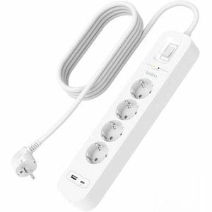 Belkin Connect Überspannungsschutz - 4 x AC-Energieversorgung, 1 x USB Typ A, 1 x USB Typ C - 525 J - 2 m - Wandmontierbar