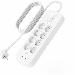 Belkin Connect Überspannungsschutz - 8 x Wechselstrom, 2 x USB Typ C - 900 J - 2 m - Wandmontierbar