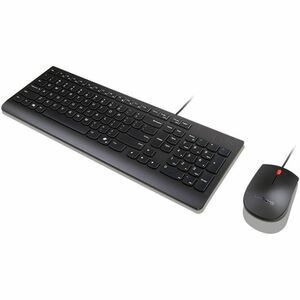 Lenovo Essential Tastatur & Maus - Französisch, Deutsch, Schweizerisch - Tastatur, Kabel USB Typ-A, Membran, Schwarz - Mau