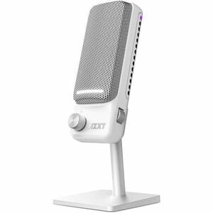 NZXT Capsule Elite AP-PUMIC-W1 Wired Condenser Microphone for Voice, Gaming, Live Streaming, Speech - Matte White - 2 m - 