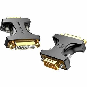 Vention DDDB0 Video Adapter - 1 x VGA - Male - 1 x 29 pin DVI Digital Video - Female - Gold Contact - Black