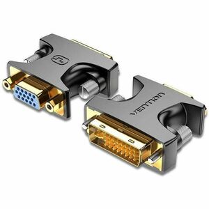 Vention ECFB0 Video Adapter - 1 x (24+5) pin Digital Video - Male - 1 x 15 Pin VGA - Female - 1920 x 1080 Supported - Black