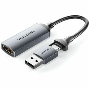 Vention ACW Video Capturing Device - Portable - Grey - Functions: Video Capturing - 1080p - 1920 x 1080 - Full HD - HDMI -