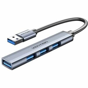 Vention Ultra-slim Mini USB Hub - USB 3.0 - 640 MB/s, 60 MB/s - Notebook, Keyboard, Mouse, Hard Drive, Printer, Scanner - 