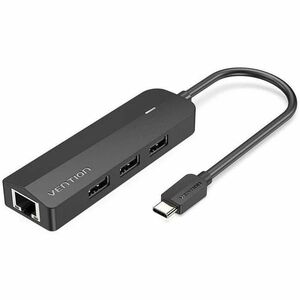 Vention TGOBB USB/Ethernet Combo Hub - USB 2.0 Type C - 60 MB/s - Notebook, Smartphone, Tablet, Keyboard, Mouse, Hard Driv