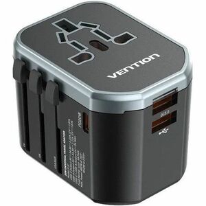 Vention FJC 1.84 kW AC Adapter - Box - Universal Adapter - 1 USB - 2 USB Type-C - 120 V AC, 230 V AC Input - 5 V DC, 9 V D