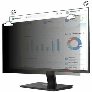 V7 ScreenSentry PS23W9AM Anti-glare Privacy Screen Filter - TAA Compliant - For 58.4 cm (23") Widescreen LCD Monitor, Note
