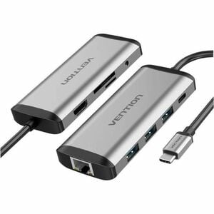 Vention THAHB USB Type C Docking Station for Monitor, Mouse, U Disk, Memory Card Reader, Hard Drive, Keyboard, Notebook - 