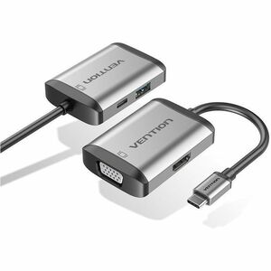 Vention TFAHB USB Type C Docking Station for U Disk, Notebook, Hard Drive, Smartphone, Monitor, TV, Projector - Charging C