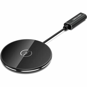Vention FGABAG Induction Charger - Black - Box - For iPhone, Qi-enabled Device - Input connectors: USB - Heat-free Chargin