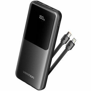 Vention FHO Power Bank - Black - For Smartphone, iPhone - 10000 mAh - 22.50 W - 3 A, 2.22 A, 1.67 A, 2 A, 2.25 A, 1.50 A, 