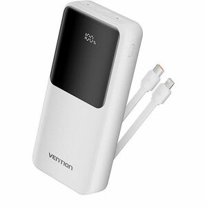 Vention FHP Power Bank - White - For Smartphone, iPhone - 20000 mAh - 3 A, 2.22 A, 1.67 A, 2 A, 2.25 A, 1.50 A, 2.40 A - 5
