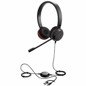 JABRA GN Jabra Evolve 30 II Wired Over-the-head, On-ear Stereo Headset - Black - Microsoft Teams Certification - Binaural - Supra-aural - 20 Hz to 20 kHz - 210 cm Cable - Noise Cancelling, Electret Condenser, Uni-directional Microphone - Noise Canceling - USB Type A, USB Type C, Mini-phone (3.5mm)