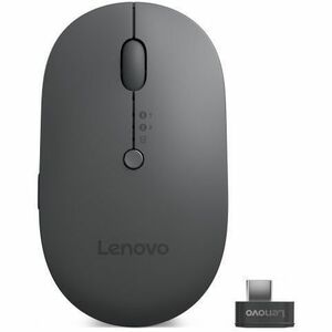 Lenovo Mouse - Bluetooth/Radio Frequency - USB Type C - Blue Optical - 5 Button(s) - Thunder Gray Box - Cable/Wireless - 2