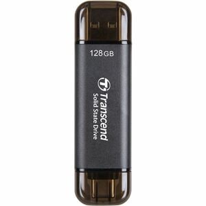 Transcend Tragbar Solid State-Laufwerk - Extern - 128 GB - Schwarz - Dashcam, Desktop-PC, Notebook, Tablet, Smartphone, Sp