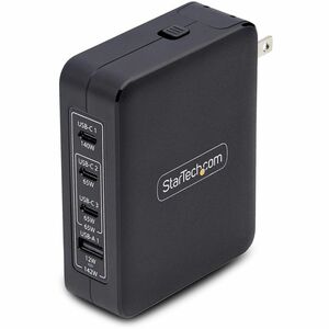 StarTech.com 140W USB-C-Wandladegerät, 3x USB-C/1x USB-A, PD 3.1 Internationaler GaN-Ladegerät/Netzteil für MacBook/Dell X