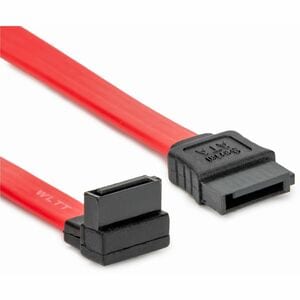 Rocstor 12in SATA to Right Angle SATA Serial ATA Cable - 1 ft SATA Data Transfer Cable for Motherboard, Hard Drive, Comput