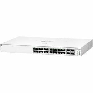 HP Aruba Instant On 1930 24 Ports Manageable Ethernet Switch - Gigabit Ethernet, 10 Gigabit Ethernet - 10/100/1000Base-T, 10GBase-X - 2 Layer Supported - Modular - 280 W Power Consumption - 195 W PoE Budget - Optical Fiber, Twisted Pair - PoE Ports - 1U - Rack-mountable, Wall Mountable, Table Top, Cabinet Mount, Under Table - Lifetime Limited Warranty