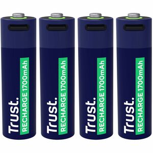 Trust Battery - 4Pack - For Household - Battery Rechargeable - AA - 1700 mAh Shelf Life