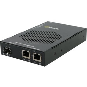 Perle S-1110DHP-SFP-XT Transceiver/Media Converter - 2 Port(s) - 2 x Network (RJ-45) - Twisted Pair, Optical Fiber - Gigab