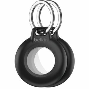 Belkin AirTag Asset Tracking Tag Holder - 50.8 mm x 43.2 mm x 10.2 mm - Plastic - 2 Pack - Black - Water Proof, Secure, Ke