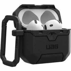 Urban Armor Gear Scout Rugged Charging Case Apple AirPods 4 - Black - Shock Absorbing, Drop Resistant, Anti-slip, Impact R