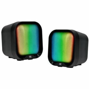 Game Factor SPK-109 2.0 Pórtatil Sistema de Altavoces - 4W RMS - Negro - 60Hz a 20kHz - Batería Recargable - USB - 1