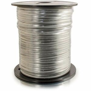 C2G 500ft (152.4m) 28AWG 4-Conductor Silver Satin Modular Flat Telephone Cable Reel - 500 ft Bare Wire Phone Cable for Mod