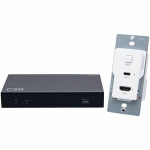 C2G HDMI® HDBaseT + USB-C® Data and Video Over CAT Extender Wall Plate Transmitter to Box Receiver- 4k - 229.66 ft Range -
